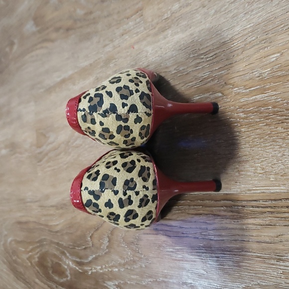 (7) George Leopard Print Peep Toe Heels Business Casual Animal - Picture 7 of 14
